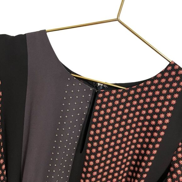 Ann Taylor Patchwork Pleated Dress Long Sleeve Size 2 NWOT - Picture 3 of 9